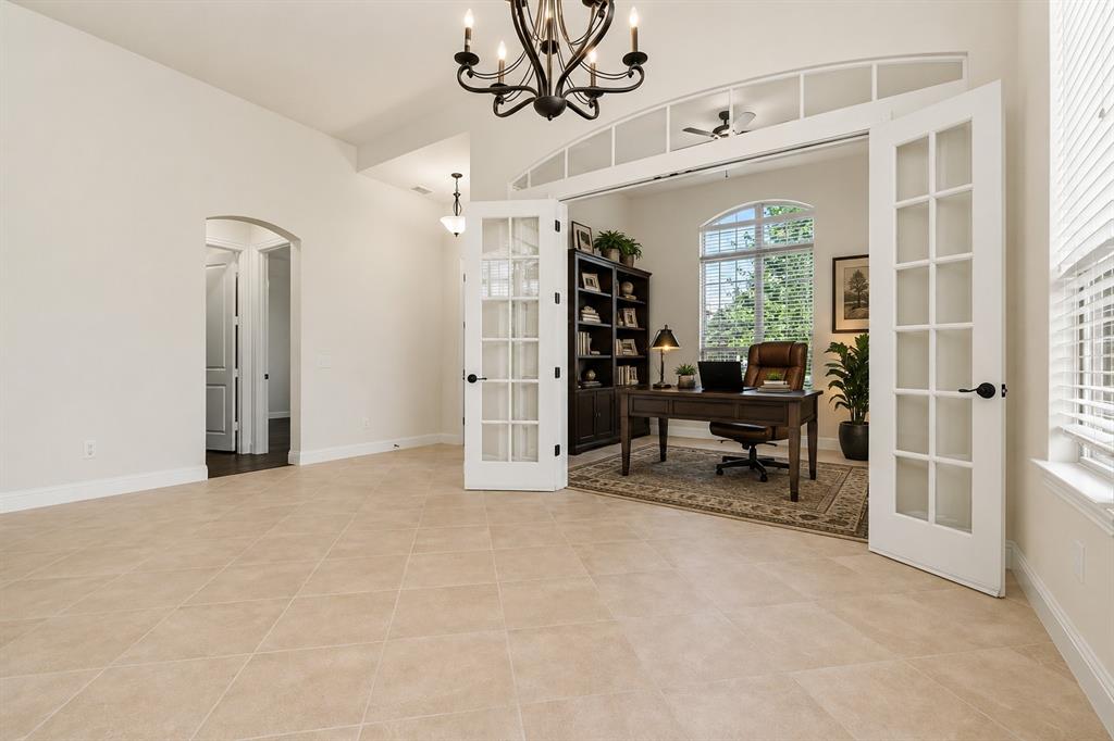 Staged Study with French Doors
