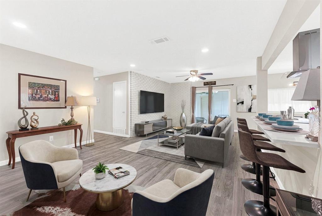 Combined living spaces allow you to be creative! - virtually staged