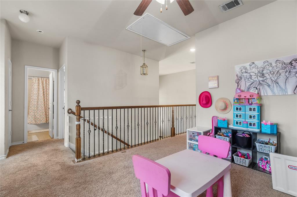 Upstairs, the game room offers the perfect place to hangout.