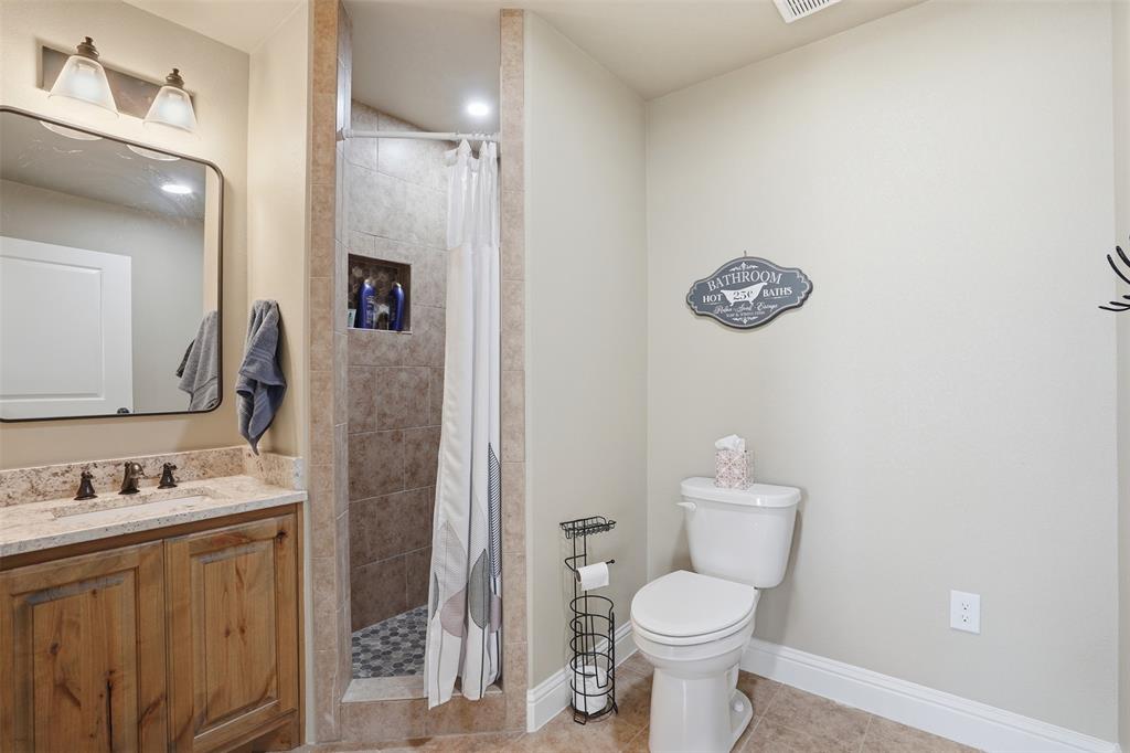 great bath with shower in accessory dwelling unit.