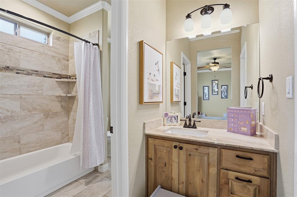 Bedrooms 2 and 3 have a shared full bath.