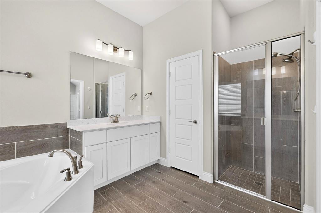 Separate tub and shower