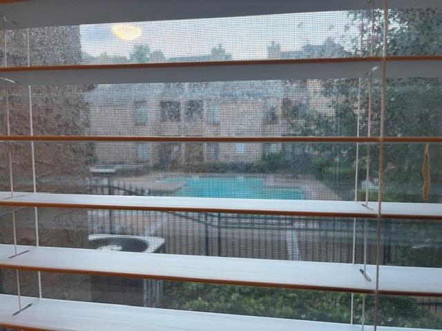 view of pool from window