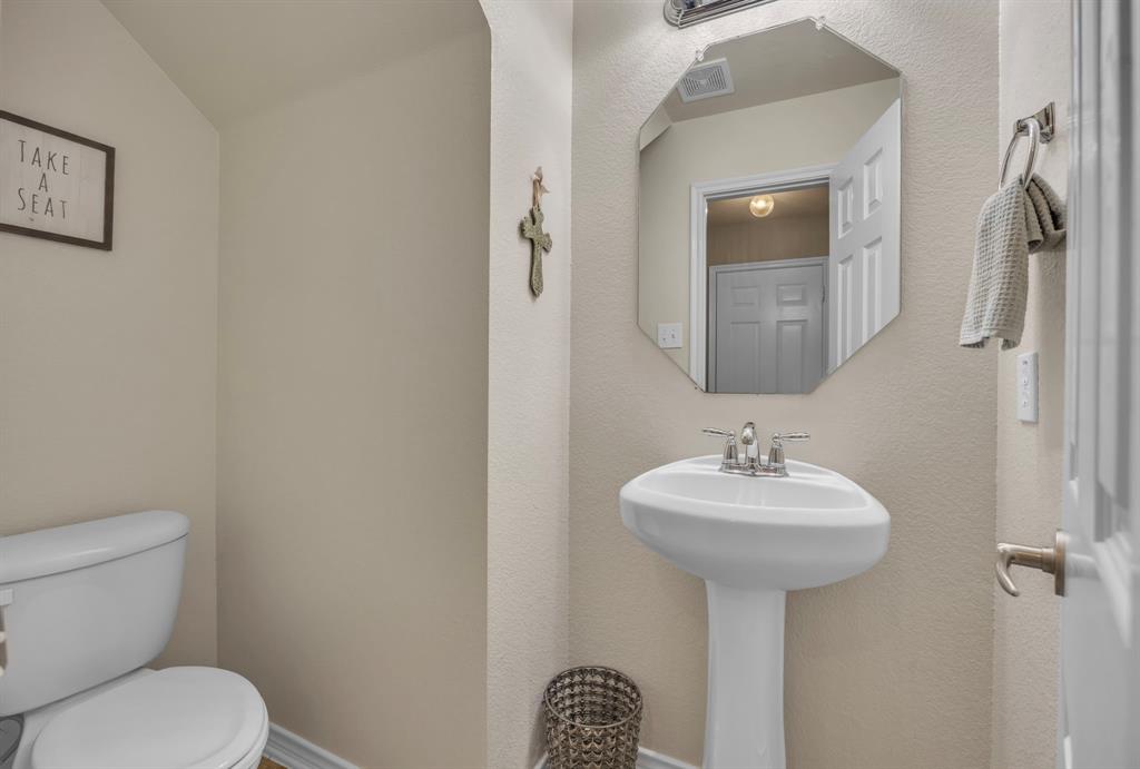Powder bathroom located on the main level.