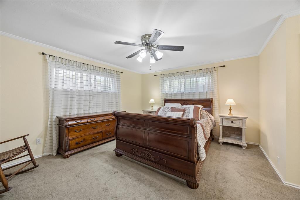 Primary bedroom with large walk in closet