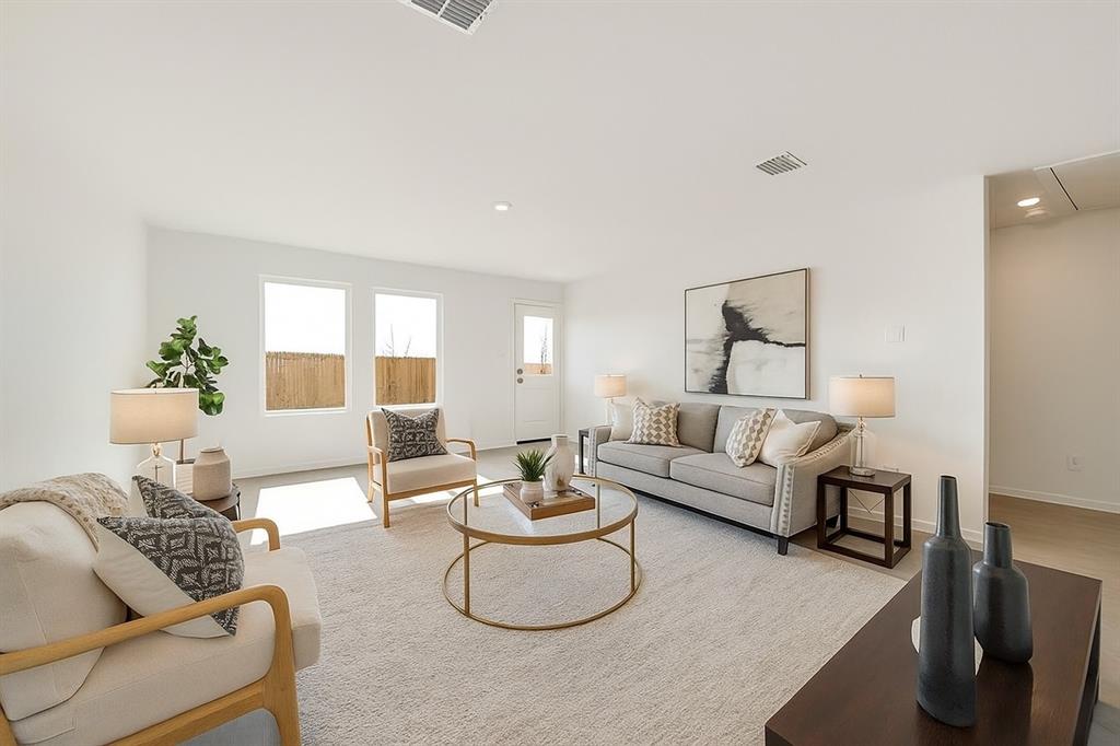 Living area featuring recessed lighting and wood finished floors