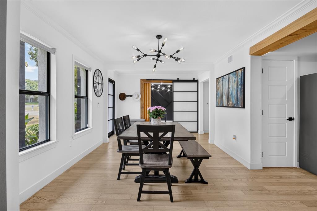 Dining Area with study at the end.
