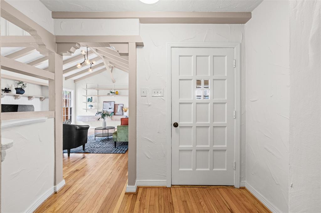 Entryway looking into living room