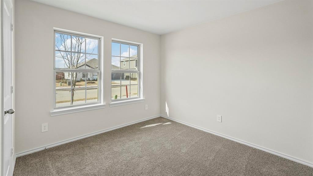Bright interior room featuring neutral gray carpeting and light-colored walls
