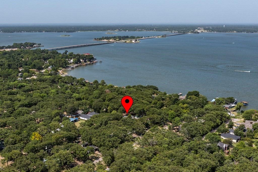 Aerial view to open water