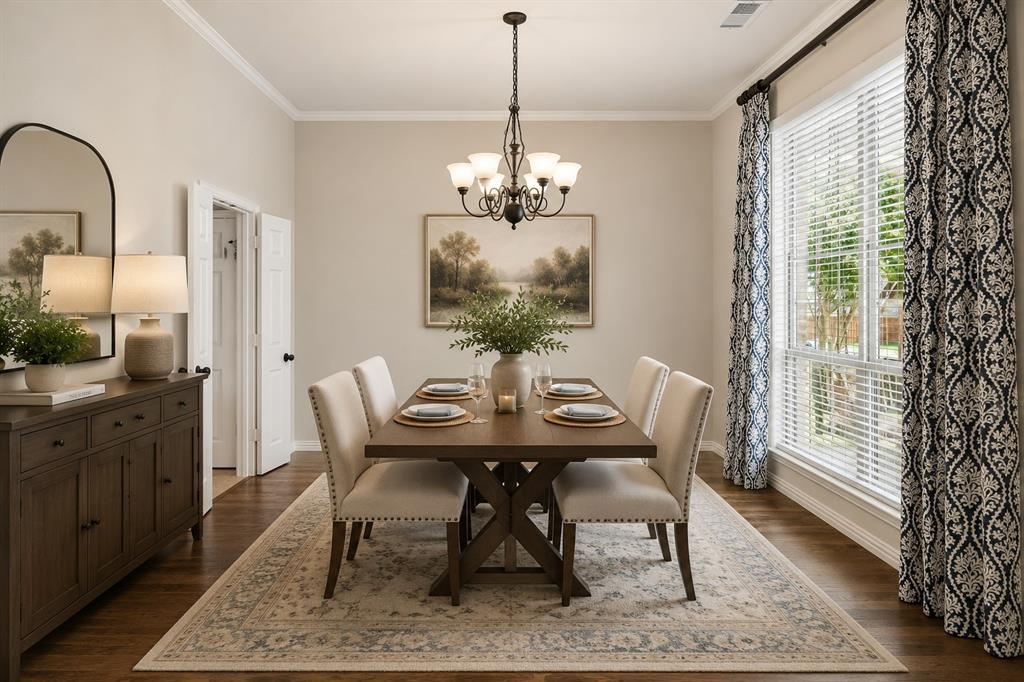 Virtually staged formal dining room Virtually staged formal dining room
