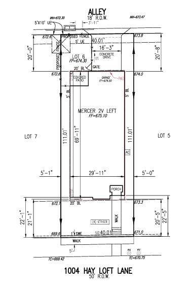 1004 Hay Loft Lane Preliminary Plot Plan