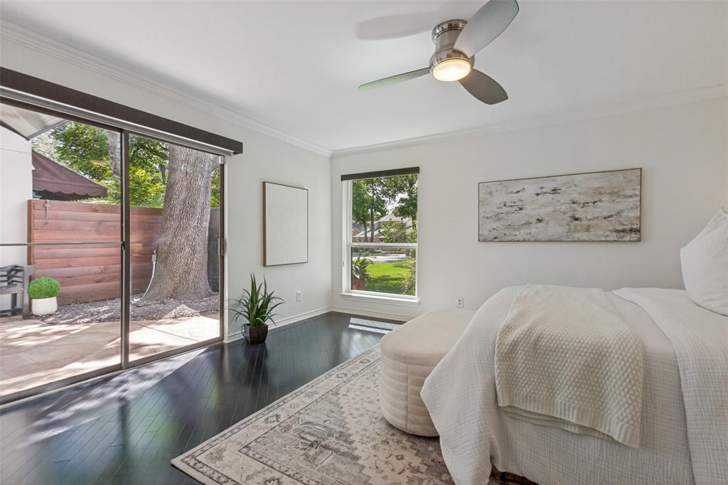 Sliding glass doors leading to an outdoor patio