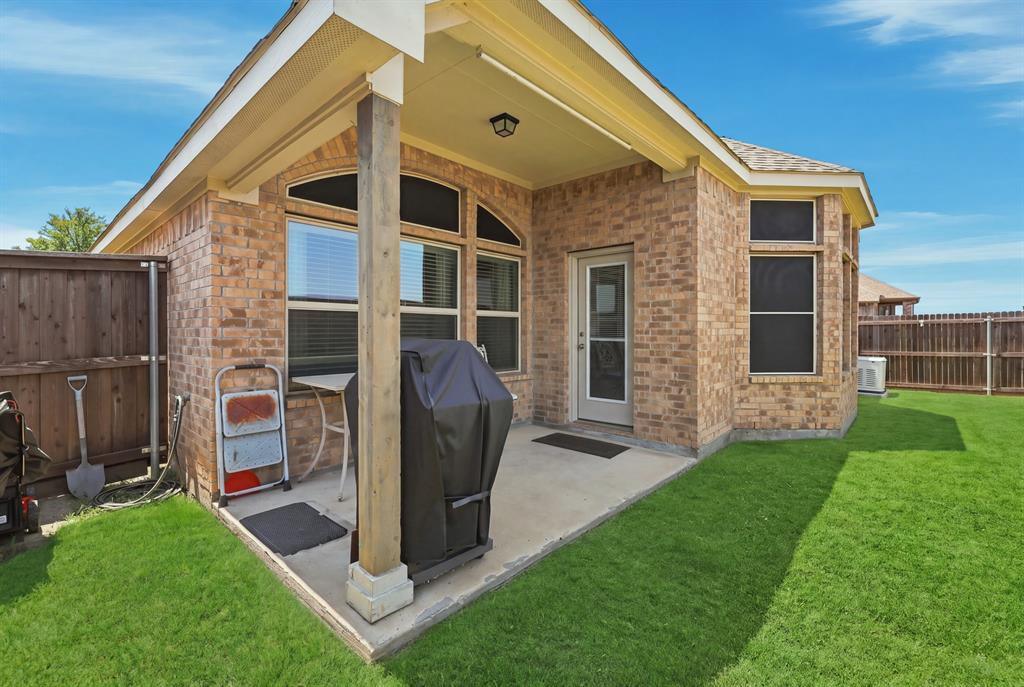 Great backyard, covered patio