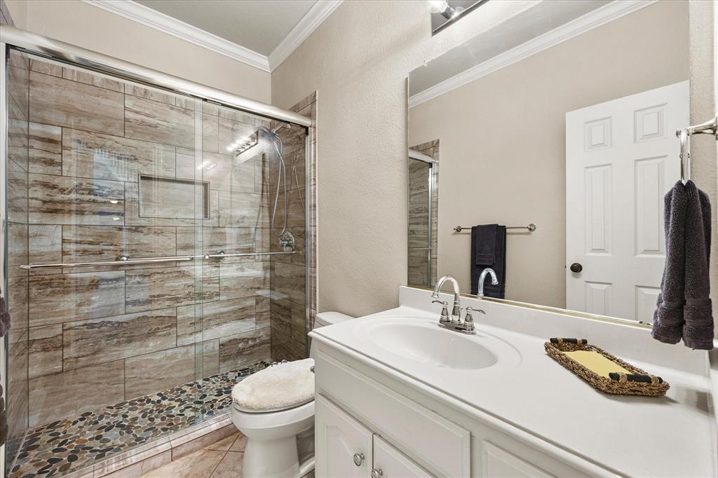 1st floor full bathroomLarge update walk-in shower