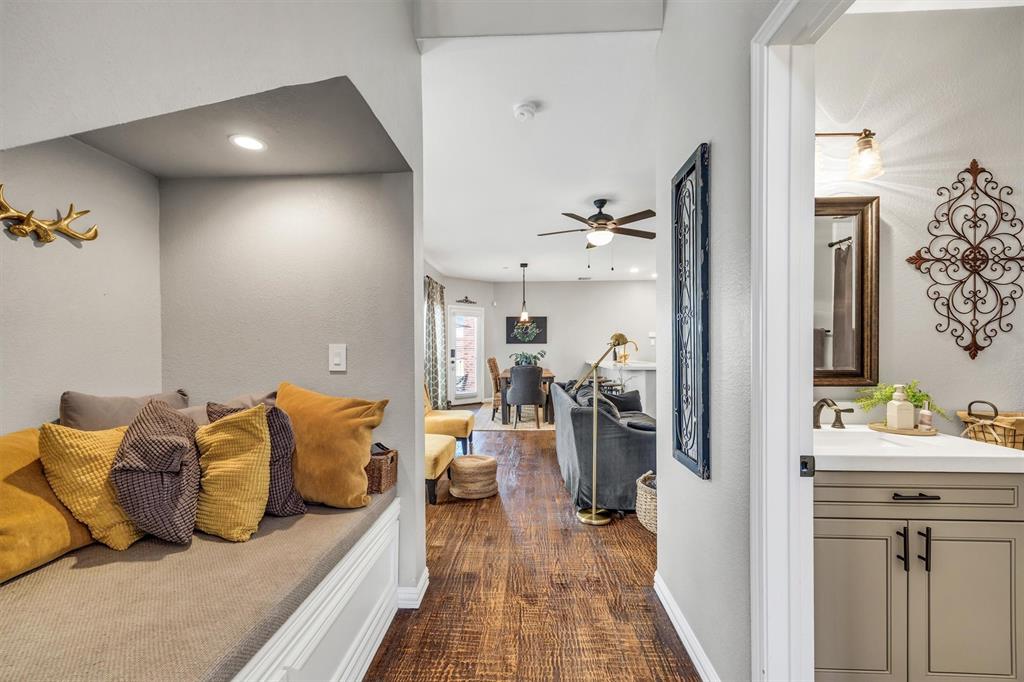 View from nook to living