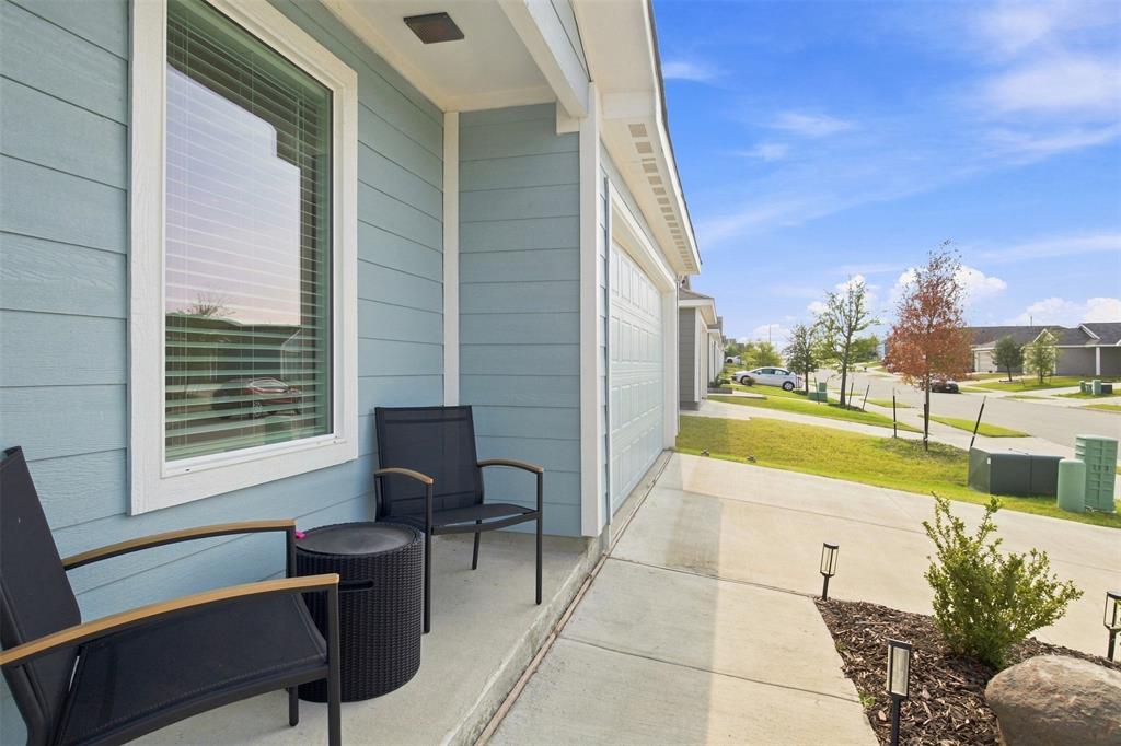 Light blue horizontal siding with white trim