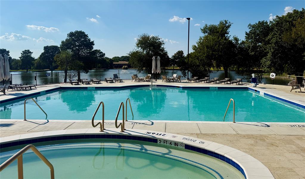 Community pool overlooking the lake