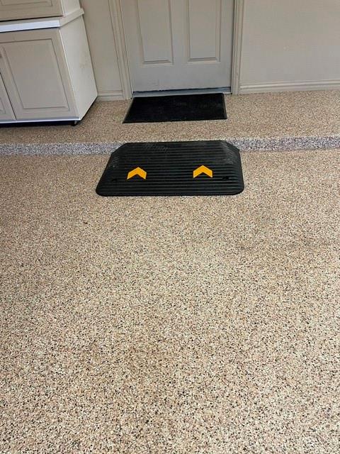 Epoxy flooring garage to utility room