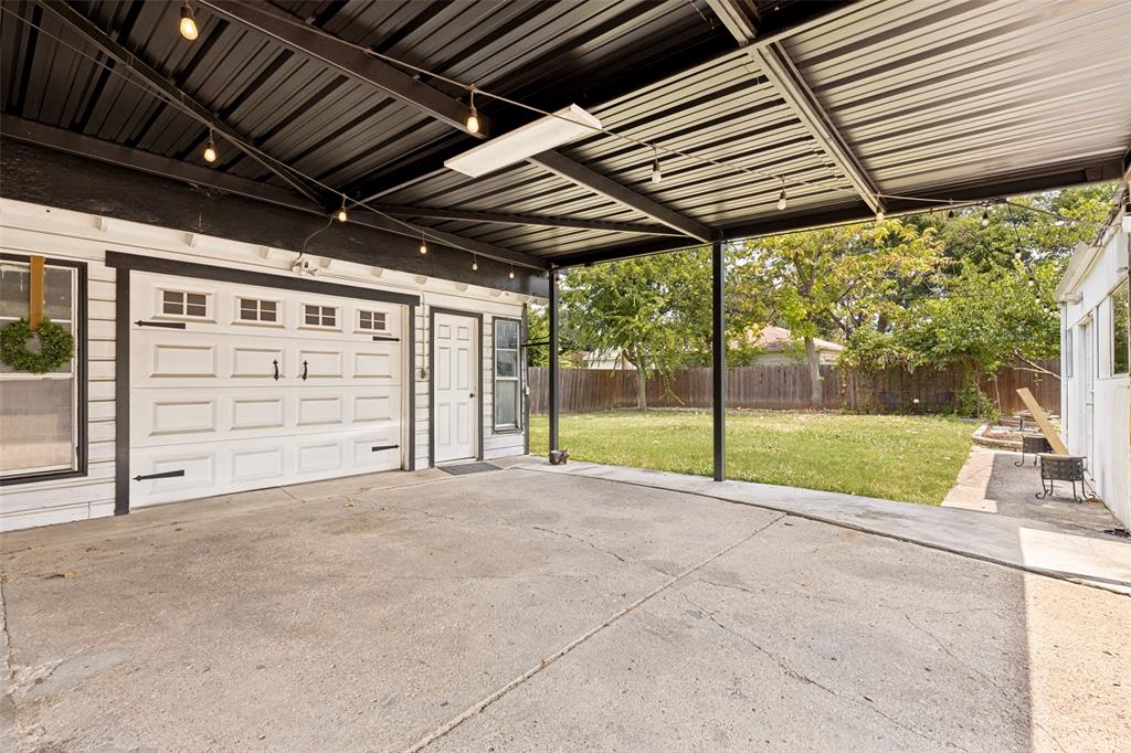 Garage and carport.