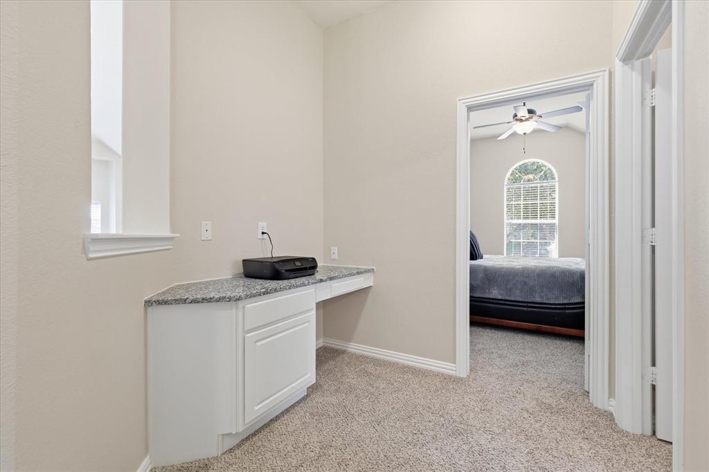 Built-in desk in upstairs hall