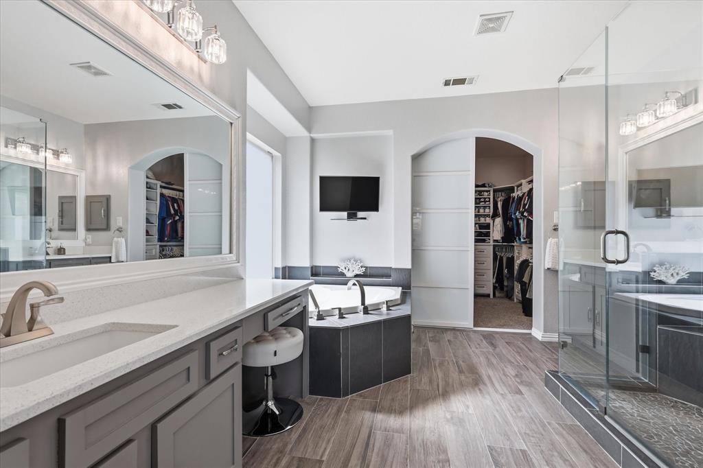 Stunningly upgraded primary bathroom