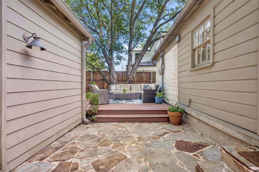 Flag Patio with Access to Garage