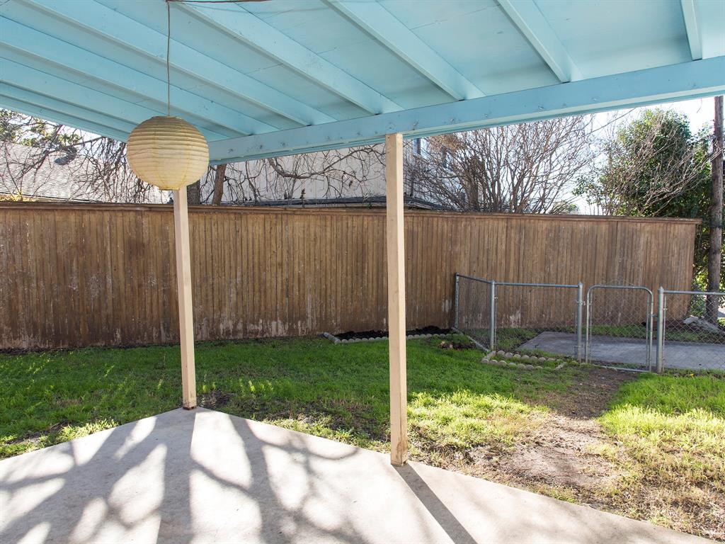 Covered, attached patio.