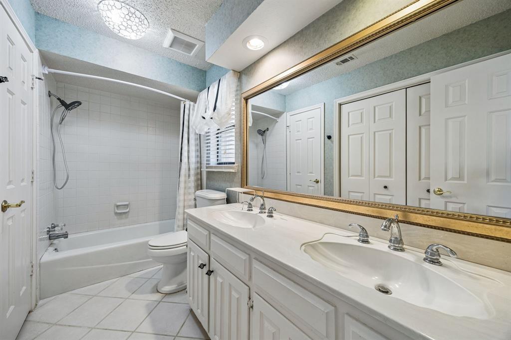 The Jack-n-Jill bathroom adjoins the second and third bedrooms.