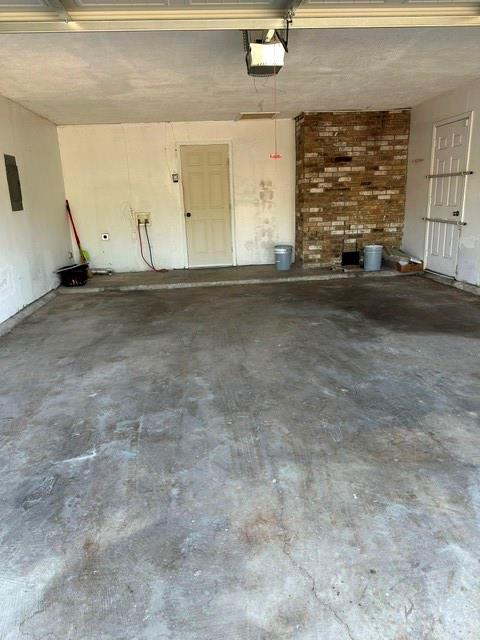 Concrete flooring in a spacious garage