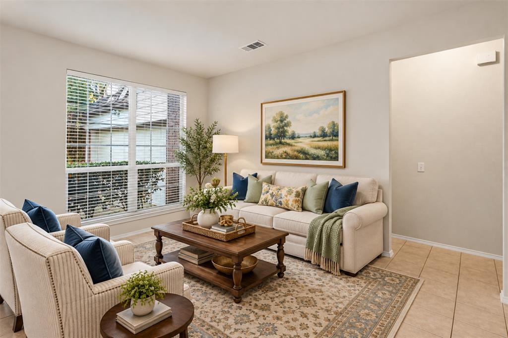 Sitting area at the front of the house - virtually staged
