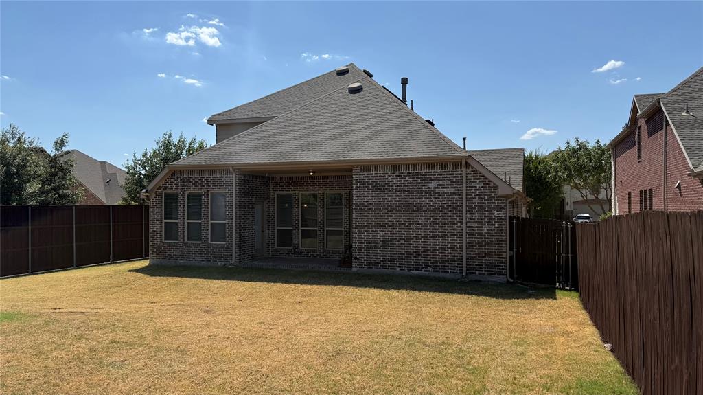 Brick exterior with gabled roofline