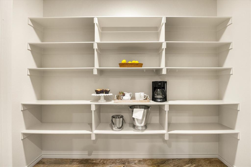Amazing function and storage in this generous pantry.  Kitchen actually has 2 pantries.