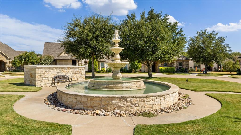 Main fountain area with lovely walking paths.