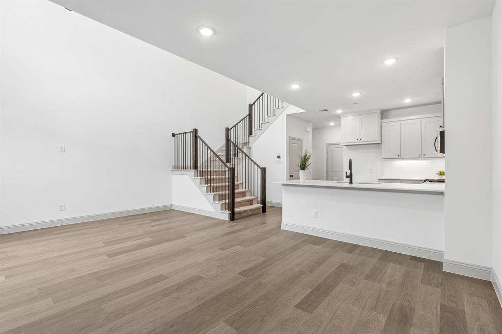 Metal railing on your new staircase continues the open and airy feeling upstairs. Metal railing on your new staircase continues the open and airy feeling upstairs.