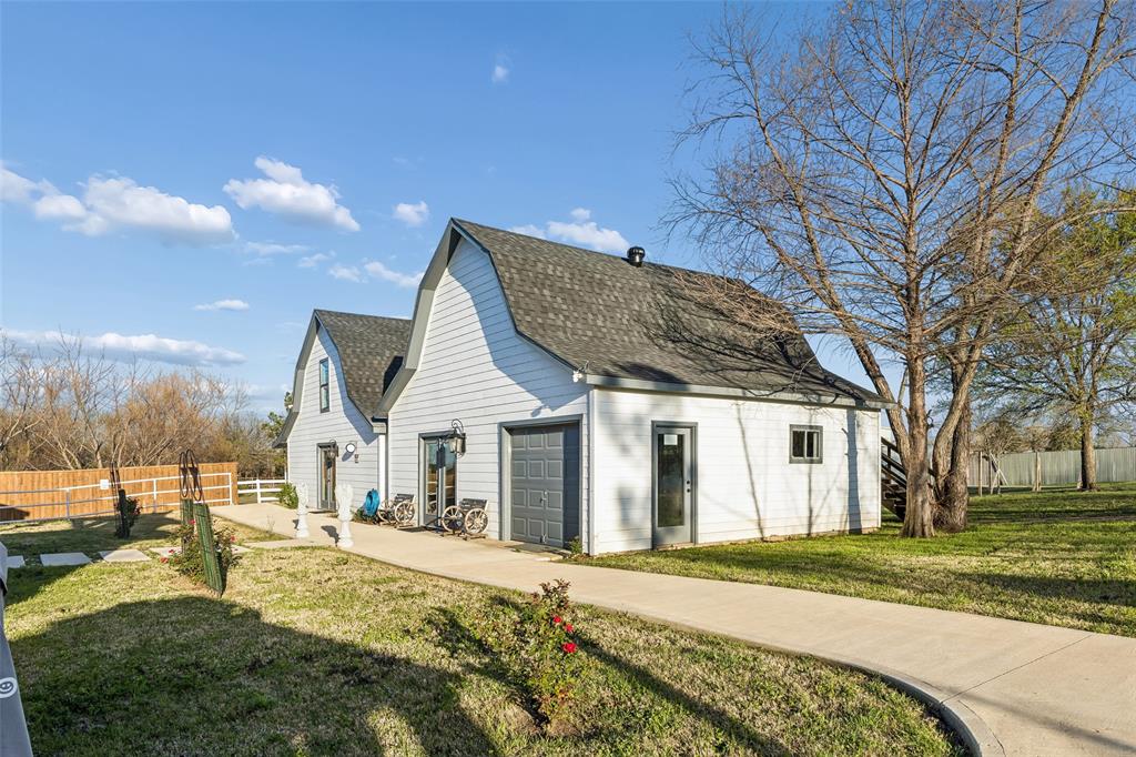 Two white twin cottages