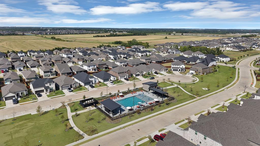 View of the neighborhood and community pool.