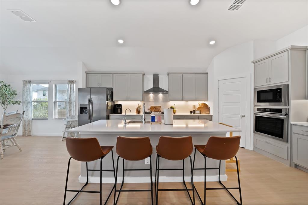 Lots of cabinetry and prep space.