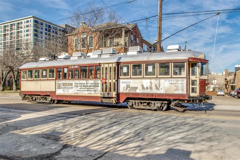McKinney Avenue Trolley services Uptown & Downtown on a loop.