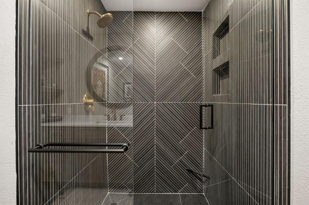 Beautiful walk in shower with glass enclosure