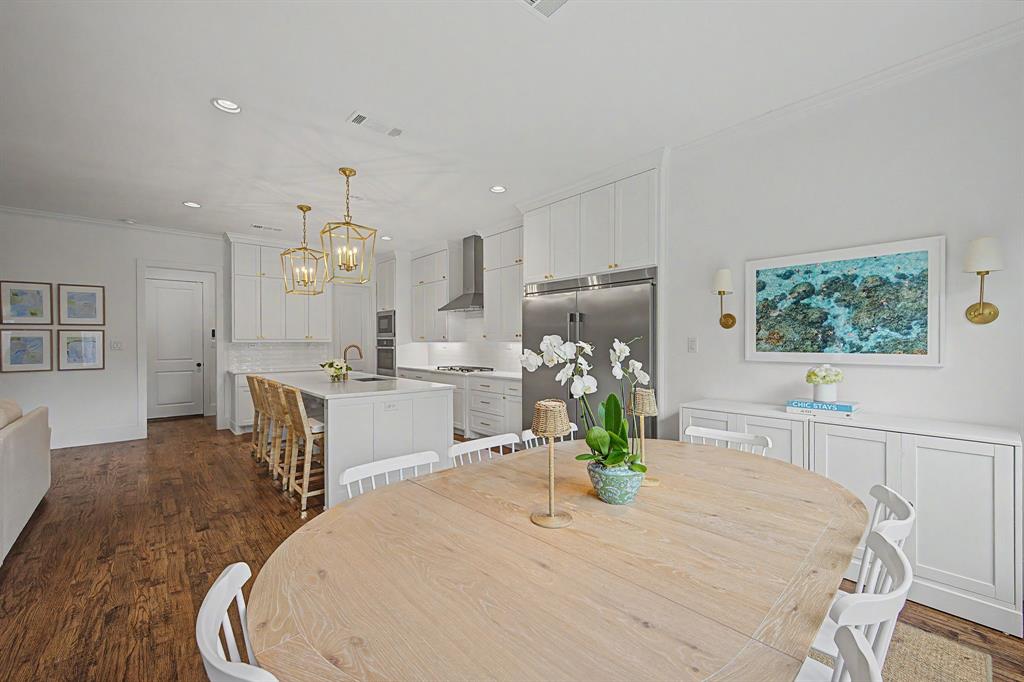 Dining area open to the kitchen