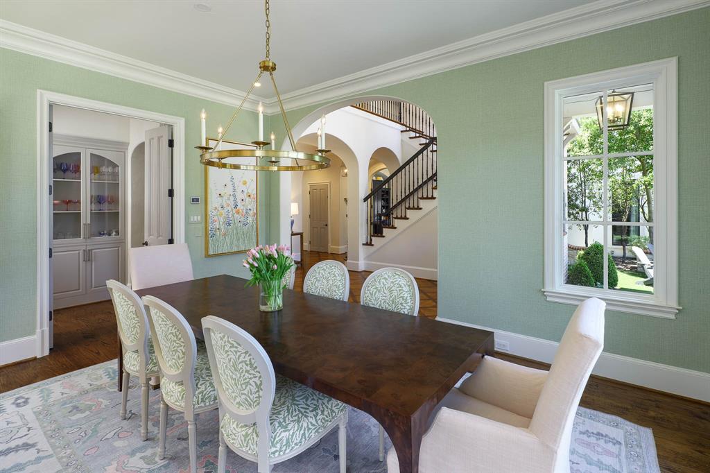 Dining room with butler's pantry and custom cabinetry