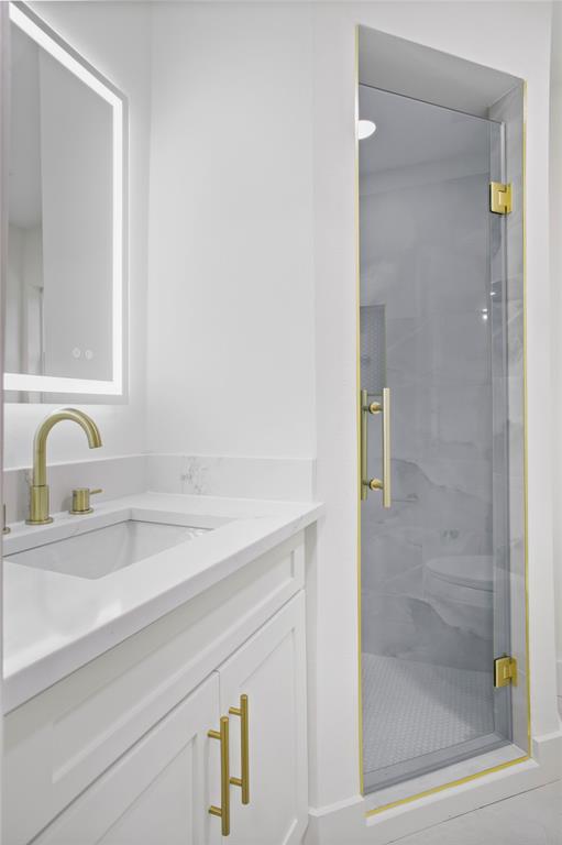 Bathroom off of kitchen