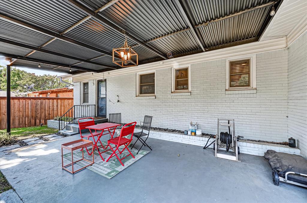 Covered patio with lighting Covered patio with lighting