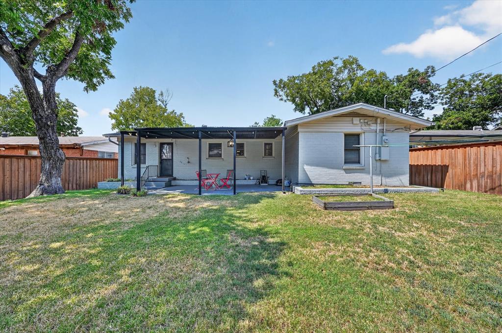 Large backyard and covered patio Large backyard and covered patio