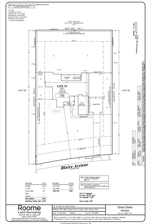 Plot plan Plot plan