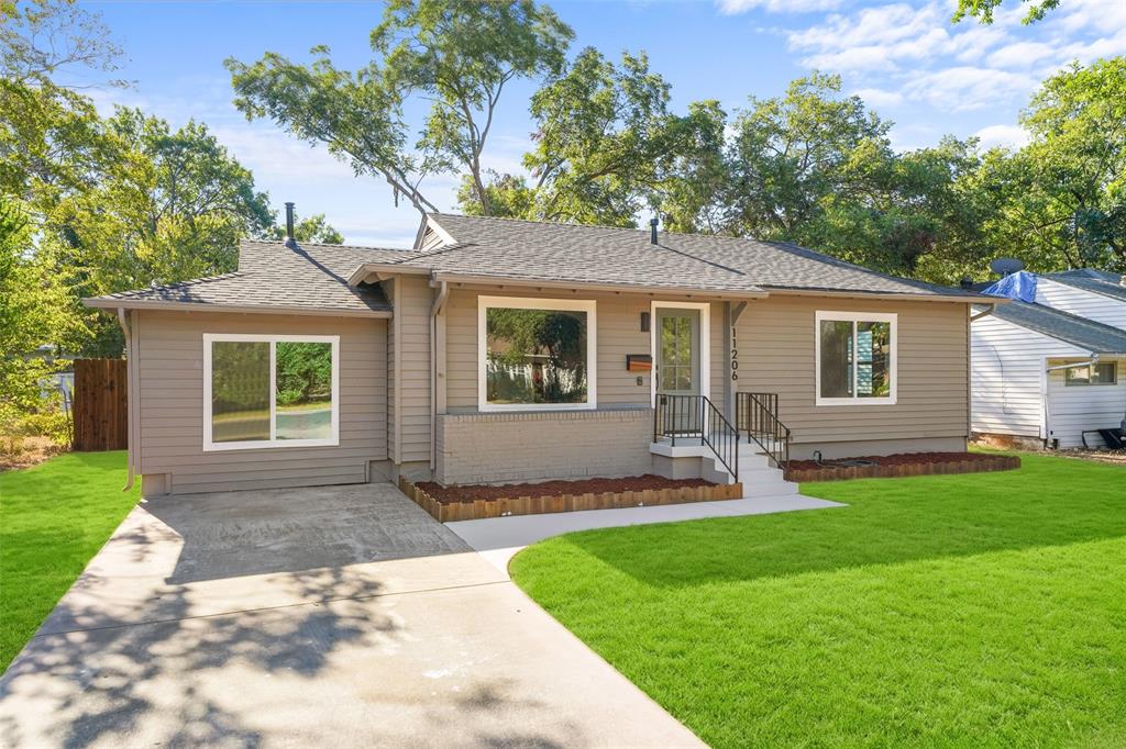Neutral-toned siding exterior with a shingled roof