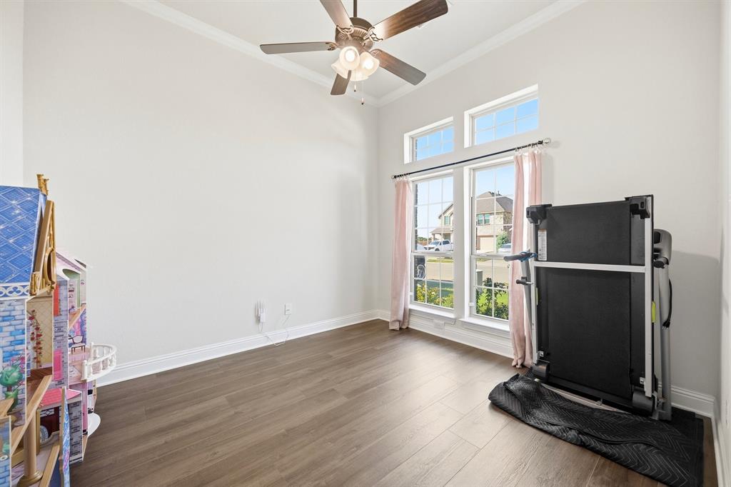 Home office located off entry