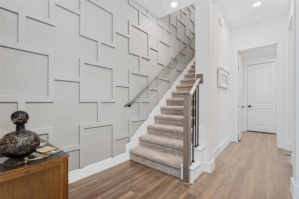 Beautiful board and batten staircase accent wall