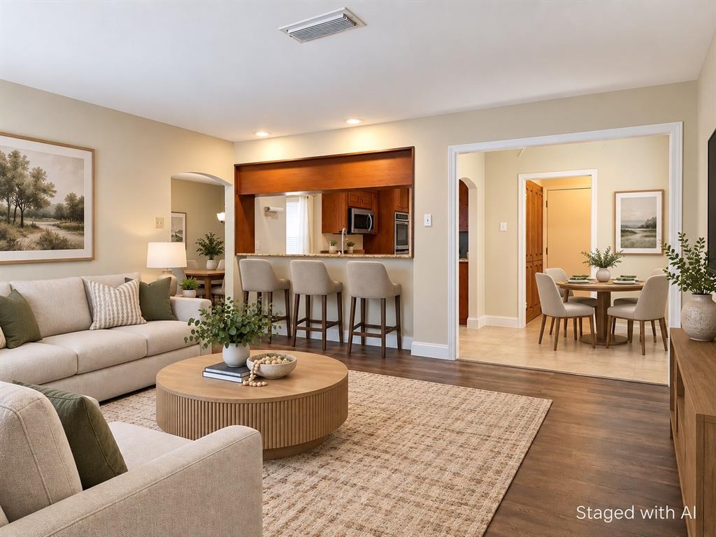 Living to Kitchen & Breakfast Room - Staged with AI Living to Kitchen & Breakfast Room - Staged with AI
